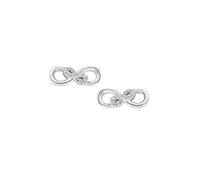 Boucles d'oreilles en argent 925 de la collection Saint Valentin 2024 avec zircons blancs Rhodium 1 x 0,4 cm