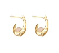 Boucles d'oreilles en argent 925 et jade blanc irrégulier pour femme, fabrication artisanale française ancienne