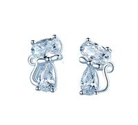 Boucles d'oreilles en argent 925 femme chat Boucles d'oreilles 2022 Boucles d'oreilles à la mode Bijoux d'animaux mignons Boucles d'oreilles tambour, taille unique, Acier allié, Pas de gemme