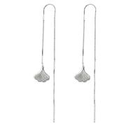Boucles D'Oreilles en Argent 925 Feuille de Ginkgo, Boucles D'Oreilles dans un Style Simple Et Élégant, Boucles D'Oreilles Sulong Fluides, KEDDJI, A.