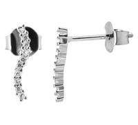 Boucles d'oreilles en argent 925 véritable, élégantes, zircones, rhodiées, 2.5, Argent