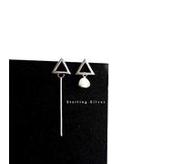 Boucles d'oreilles en argent pour femme, boucles d'oreilles en argent 925 triangle asymétrique géométrique boucles d'oreilles pendantes fines boucles d'oreilles pendantes boucles d'oreilles hypoallergéniques pour femmes filles couples