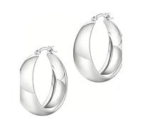 Boucles d'oreilles en argent pour femme, hypoallergéniques, légères, de 30 mm de large, rondes, grandes et épaisses, cadeau pour femme, petite amie, maman, fille, ne se décolore pas (argent)