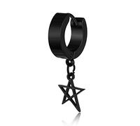 Boucles D'Oreilles en Argent Pour Femmes, Boucles D'Oreilles en Acier Inoxydable/Titane Punk Gothique en Acier Inoxydable/Titane Boucles D'Oreilles en Étoile Noire Pour Femmes Charm Brincos Bijoux Ca