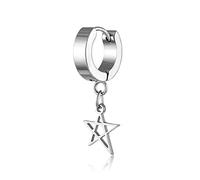 Boucles D'Oreilles en Argent Pour Femmes, Boucles D'Oreilles en Acier Inoxydable/Titane Punk Gothique en Acier Inoxydable/Titane Boucles D'Oreilles en Étoile Noire Pour Femmes Charm Brincos Bijoux Ca