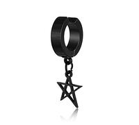 Boucles D'Oreilles en Argent Pour Femmes, Boucles D'Oreilles en Acier Inoxydable/Titane Punk Gothique en Acier Inoxydable/Titane Boucles D'Oreilles en Étoile Noire Pour Femmes Charm Brincos Bijoux Ca