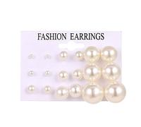 Boucles D'Oreilles en Argent Pour Femmes, Ensemble de Boucles D'Oreilles à la Mode Big Pearl Pour Femmes Fête Des Filles Mode Grande Déclaration Brincos Bijoux de Mariage Cadeaux Pour Petite Amie, Ép