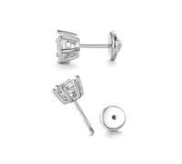 Boucles d'oreilles en argent sterling 925 avec fermoir à vis, plaqué or ou argent | Zircone cubique 3-7 mm | Pour femme, homme et fille | Idée cadeau avec boîte cadeau