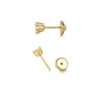 Boucles d'oreilles en argent sterling 925 avec fermoir à vis, plaqué or ou argent | Zircone cubique 3-7 mm | Pour femme, homme et fille | Idée cadeau avec boîte cadeau, 7mm, Argent, Zircone créé