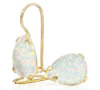 Boucles d'oreilles en argent sterling 925 avec opale et pierre de naissance du mois d'octobre pour femme - Petites boucles d'oreilles délicates en or