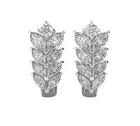 Boucles d'oreilles en argent sterling 925 avec pétales en fleurs | Placage argent n° 18 | Taille de la pierre : 0,08-0,29 mm | Poids : 2,88 crt | Forme : Ronde et marquise | 5,076 g | W_00213