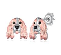 Boucles d'oreilles en argent sterling 925 Cocker Spaniel/Border Collie Cavalier King Charles Spaniel Border Collie Bijoux Chien Cadeaux pour femme, Argent sterling, Pas de pierre précieuse