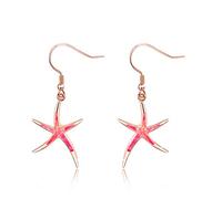 Boucles d'oreilles en argent sterling 925 en forme d'étoile de mer avec opale, bijoux nautiques hawaïens pour femmes et amateurs d'étoiles de mer, Métal, Opale