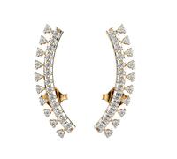 Boucles d'oreilles en argent sterling 925 incrustées de vigne pour piercings | Plaqué or | Pierre n° 46 | Taille de la pierre : 0,01-0,10 mm | Poids : 0,45 crt | Forme : Ronde | 3,59 g ||G_00169