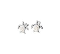 Boucles d'oreilles en argent sterling 925 Oeil de Shiva forme Tortue - Boucles d'oreilles Pierre Sainte-Lucie, Perles naturelles, coquillage - Œil de Sainte Lucie