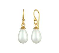 Boucles d'oreilles en argent sterling 925 plaqué or avec perles et perles, Boucles d'oreilles Pendantes, Anneaux d'oreilles, 0312541422, Argent sterling, Perle