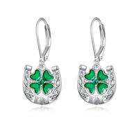 Boucles d'oreilles en argent sterling 925 - Poteau infini - Trèfle à quatre feuilles - Boucles d'oreilles celtiques pour femmes et filles - Petites boucles d'oreilles mignonnes hypoallergéniques, M