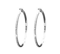 Boucles d'oreilles en argent sterling 925 pour femmes Boucles d'oreilles rondes à angle complet pour elle Boucles d'oreilles avec perles, taille unique, Métal, Pas de gemme