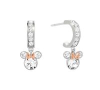 Boucles d'oreilles en argent sterling 925 TT PLT CZ Minnie Mouse ovale