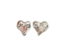 Boucles d'oreilles en argent sterling avec un sens de la texture et de l'amour pour femme coréenne - LE0239
