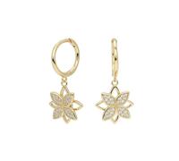 Boucles d'oreilles en argent sterling avec zircon en forme de fleur - Accessoires européens et américains pour femme, Métal