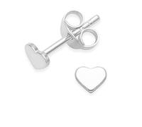 Boucles d'oreilles en argent sterling Heather Needham - petits clous d'oreilles en forme de cœur plat - TAILLE : petit 4mm. Beaucoup plus petit que sur la photo - Emballage cadeau 5010