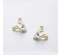 Boucles D'Oreilles en Argent Sterling S925 avec Des Bijoux Pour Animaux, Des Boucles D'Oreilles Créatives, Jusqu'Au Bout, avec Vos Accessoires, WOZUIMEI, Boucles d'oreilles en bois de cerf,