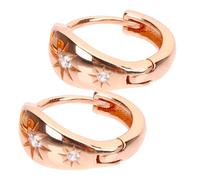 Boucles D'oreilles en Argenté S925 Étoile à Huit Branches | Finition Polie Brillante, Cristaux Scintillants, Style Chic et Minimaliste, pour Soirées, Rendez-vous