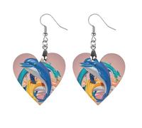 Boucles d'oreilles en bois abstrait en forme de dauphin pour femme, bijoux vintage élégants en bois, boucles d'oreilles légères pour mariage, fête, cadeau de bijoux quotidiens, Apricot shaped, Bois