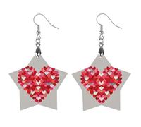 Boucles d'oreilles en bois avec grand cœur et petits cœurs pour femme, bijoux vintage élégants en bois, boucles d'oreilles légères pour mariage, fête, cadeau de bijoux au quotidien, Apricot shaped