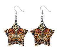 Boucles d'oreilles en bois avec imprimé papillon léopard pour femme, bijoux vintage élégants en bois, boucles d'oreilles légères pour mariage, fête, cadeau de bijoux au quotidien, Love, Bois, Bois.