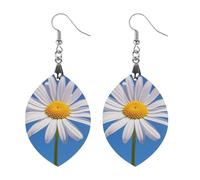 Boucles d'oreilles en bois avec marguerite pour femme, bijoux vintage élégants en bois, boucles d'oreilles légères pour mariage, fête, cadeau de bijoux au quotidien, Love, Bois, Bois.
