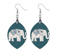 Boucles d'oreilles en bois avec motif éléphant pour femme, bijoux vintage élégants en bois, boucles d'oreilles légères pour mariage, fête, cadeau de bijoux quotidiens, Star, Bois, Bois.