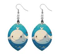 Boucles d'oreilles en bois de baleine blanche de dessin animé pour femme, bijoux vintage en bois, boucles d'oreilles légères pour mariage, fête, cadeau de bijoux au quotidien, Apricot shaped, Bois