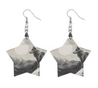 Boucles d'oreilles en bois de loup solitaire Snow Mountain pour femme, bijoux vintage élégants en bois, boucles d'oreilles légères pour mariage, fête, cadeau de tous les jours, Circular, Bois, Bois.