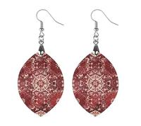 Boucles d'oreilles en bois de style bohème avec fleurs rouge foncé pour femme, bijoux vintage élégants en bois, boucles d'oreilles légères pour mariage, fête, cadeau de bijoux au quotidien, Apricot