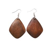 Boucles d'oreilles en bois de style rétro, légères et élégantes, idéales pour les tenues d'automne et d'hiver, ajoutent une touche unique à n'importe quel look, As show, Conforme à l'image