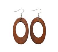 Boucles d'oreilles en bois de style rétro, légères et élégantes, idéales pour les tenues d'automne et d'hiver, ajoutent une touche unique à n'importe quel look, As show, Conforme à l'image