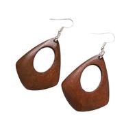 Boucles d'oreilles en bois de style rétro, légères et élégantes, idéales pour les tenues d'automne et d'hiver, ajoutent une touche unique à n'importe quel look, As show, Conforme à l'image