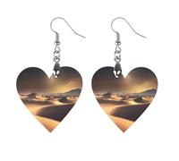 Boucles d'oreilles en bois du désert du Sahara pour femme, bijoux vintage élégants en bois, boucles d'oreilles légères pour mariage, fête, cadeau de bijoux au quotidien, Apricot shaped, Bois, Bois.