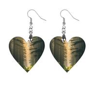 Boucles d'oreilles en bois effet Tyndall pour femme, bijoux vintage en bois élégants, boucles d'oreilles légères pour mariage, fête, cadeau de bijoux au quotidien, Love, Bois, Bois.