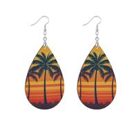 Boucles d'oreilles en bois en forme de feuille hypoallergénique qui ne tombent pas facilement pour les femmes, leaf, Bois Métal, Pas de pierre précieuse