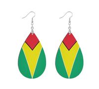 Boucles d'oreilles en bois en forme de goutte d'eau légères et confortables qui ne tombent pas facilement, watertrop, Bois Métal, Pas de pierre précieuse