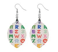 Boucles d'oreilles en bois en forme de lettre anglaise pour femme, bijoux vintage élégants en bois, boucles d'oreilles légères pour mariage, fête, cadeau quotidien, Apricot shaped, Bois, Bois.