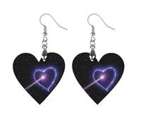 Boucles d'oreilles en bois en forme d'étoile filante en forme de cœur pour femme, bijoux vintage élégants en bois, boucles d'oreilles légères pour mariage, fête, cadeau quotidien, Apricot shaped, Bois