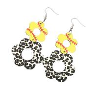 Boucles d'oreilles en bois légères avec découpes florales complexes et crochets d'oreille sophistiqués avec imprimé vache pour les créateurs de tendance