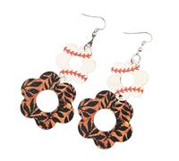 Boucles d'oreilles en bois légères avec découpes florales complexes et imprimé vache Sophistiqué Crochets d'oreille pour les créateurs de tendances Boucles d'oreilles en bois fabriquées à la main