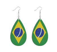 Boucles d'oreilles en bois MDF style goutte d'eau à injection directe qui ne tombent pas facilement pour les femmes, leaf, Bois Métal, Pas de pierre précieuse