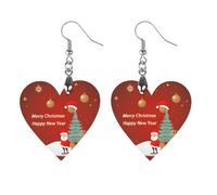 Boucles d'oreilles en bois « Merry Christmas and Happy New Year » pour femme, bijoux vintage élégants en bois, boucles d'oreilles légères pour mariage, fête, cadeau de bijoux au quotidien, Star, Bois