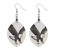Boucles d'oreilles en bois pour femme, motif croquis d'aigle à tête blanche, bijoux vintage élégants en bois, boucles d'oreilles légères pour mariage, fête, cadeau de bijoux au quotidien, Apricot